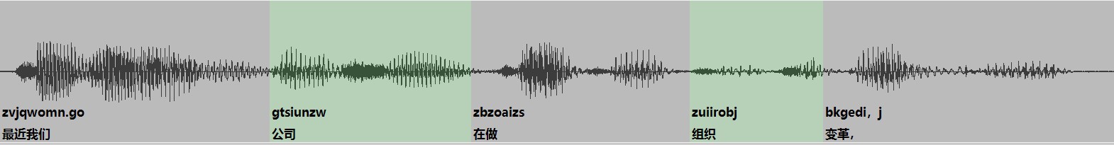 音码语音识别系统识别的汉字与声纹位置精确对应