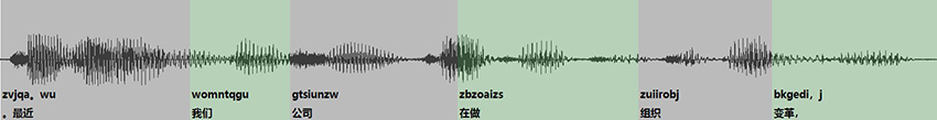 主流语音识别系统识别的汉字与声纹位置错位